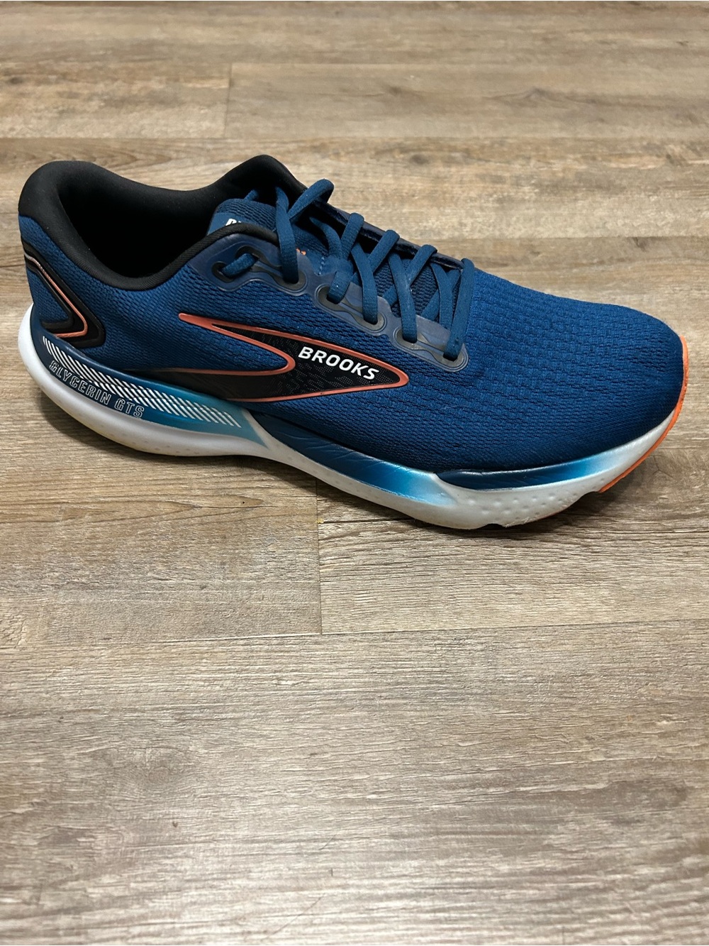 Brooks Glycerin 21 Men’s Size 12.5 Running Athletic Shoes Blue Orange Accents - Picture 5 of 11